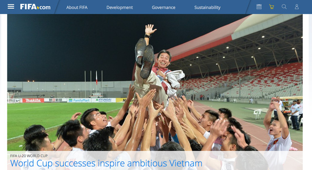 Bóng đá Việt Nam lên trang nhất của FIFA